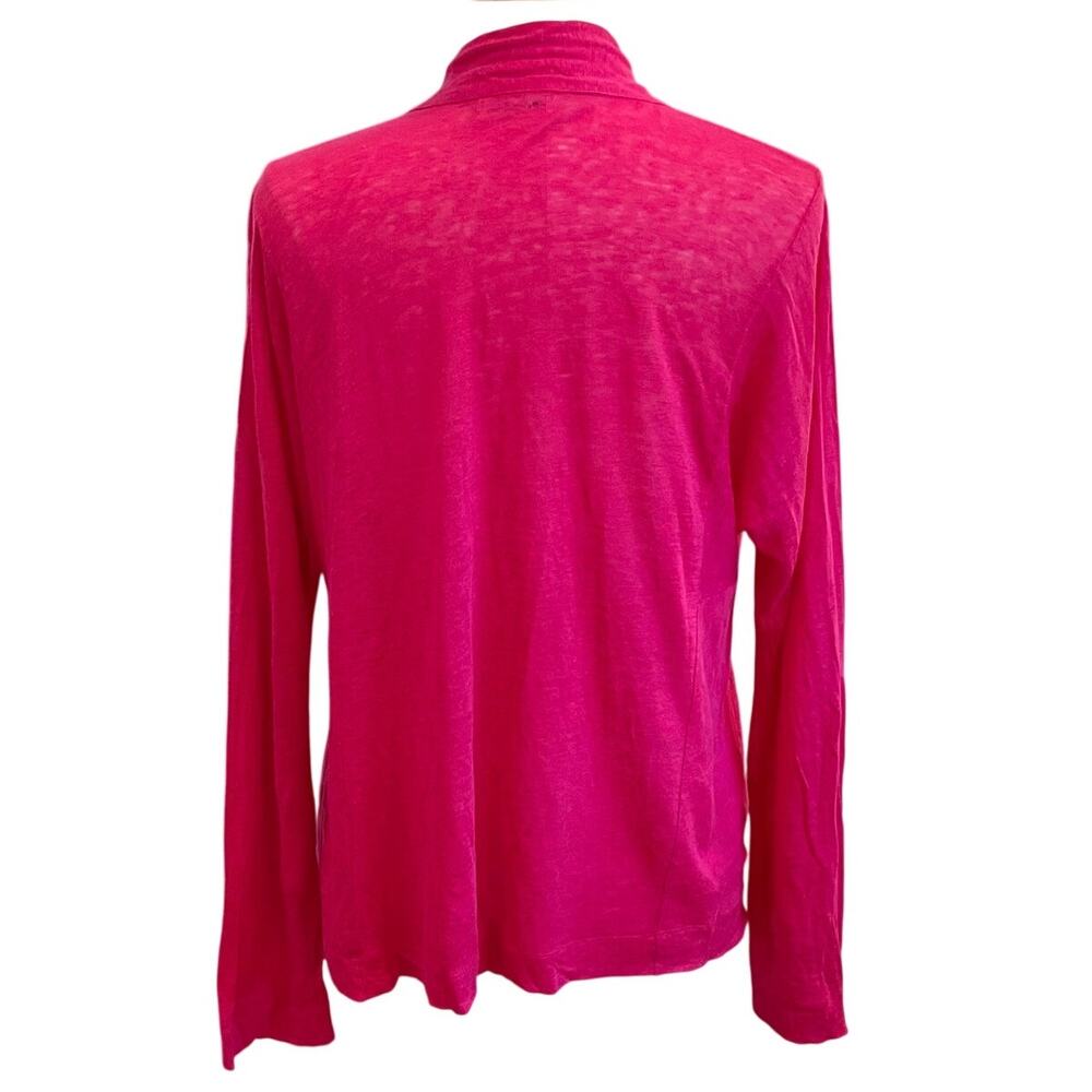 Calvin Klein Pink/Fuscia Linen Open Front Cardigan, Wrap, Drape, Asymmetrical L - Picture 3 of 9